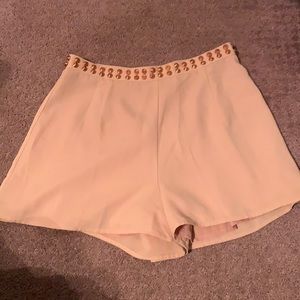Pink studded high waisted shorts